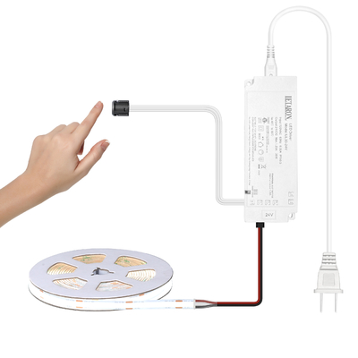 ليتارون كوب LED الشريط الضوء 24 فولت LED الشريط الضوء، 480 قطعة / M LEDs، فائقة الوضوح عالية الضوء 6000K أبيض 3m، قابل للتضييق مع الشريط 3M، 30W التيار الكهربائي UL، لمسة سويتش لغرفة النوم، المنزل، المطبخ DIY