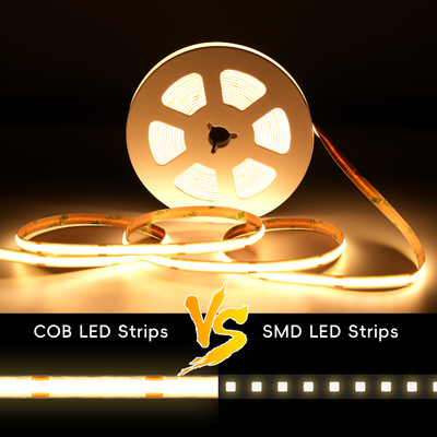شريط إضاءة LED من LETARON COB، شريط إضاءة LED بجهد 24 فولت، 480 قطعة/متر من مصابيح LED، سطوع فائق عالي اللمعان 3000 كلفن، أبيض دافئ 5 أمتار، قابل للتعتيم مع شريط بطول 5 أمتار، مزود طاقة UL بقوة 60 واط، مفتاح مستشعر الحركة (PIR) لغرفة النوم والمنزل والمطبخ بنفسك
